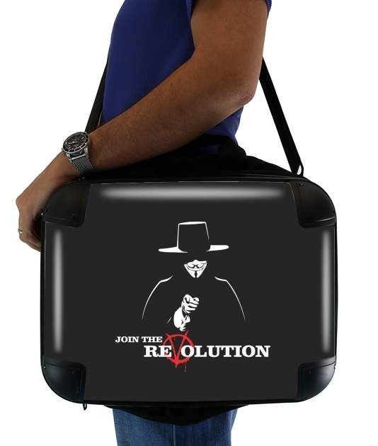  V For Vendetta Join the revolution for Laptop briefcase 15" / Notebook / Tablet