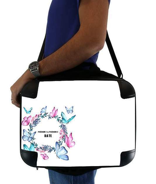  Watercolor Butterfly wedding invitation for Laptop briefcase 15" / Notebook / Tablet