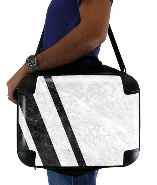  White Striped Marble for Laptop briefcase 15" / Notebook / Tablet