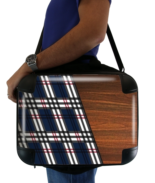  Wooden Scottish Tartan for Laptop briefcase 15" / Notebook / Tablet