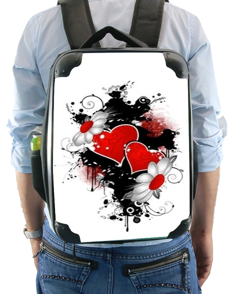  Love Flower and Red heart for Backpack