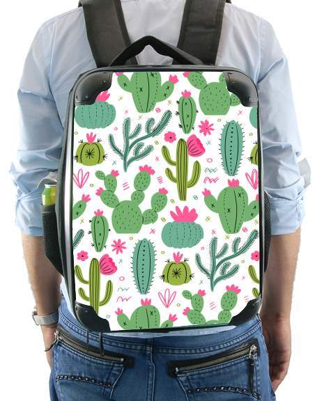  Minimalist pattern with cactus plants for Backpack