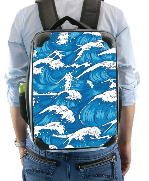  Storm waves seamless pattern ocean for Backpack