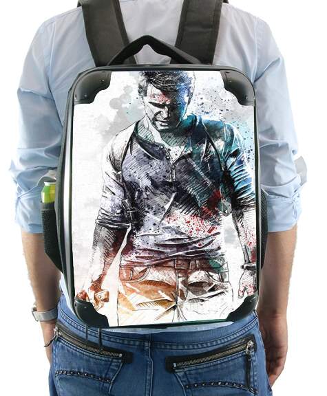  Uncharted Nathan Drake Watercolor Art for Backpack