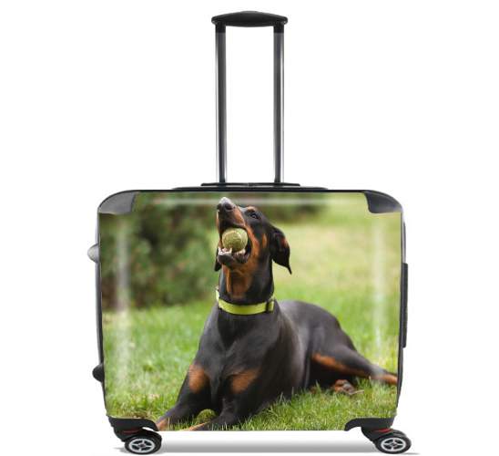  Adult Doberman for Wheeled bag cabin luggage suitcase trolley 17" laptop