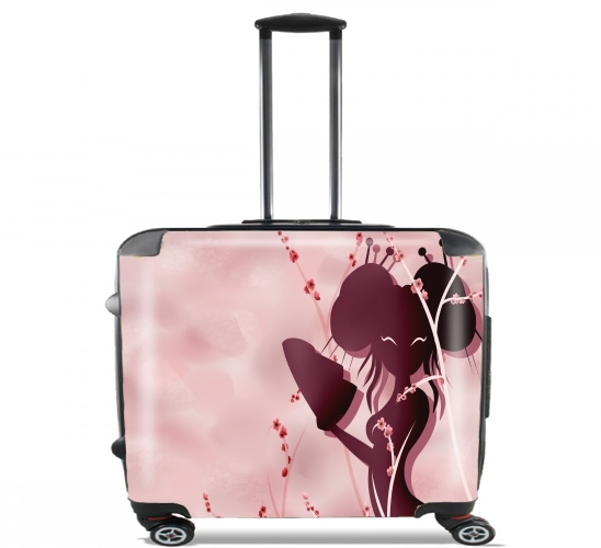  Akiko asian woman for Wheeled bag cabin luggage suitcase trolley 17" laptop