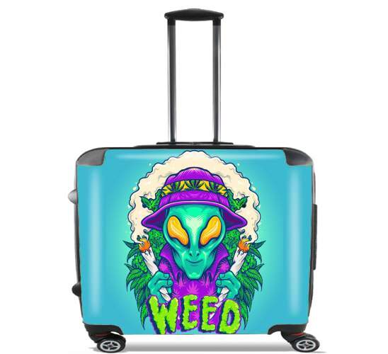  Alien smoking cannabis cbd for Wheeled bag cabin luggage suitcase trolley 17" laptop