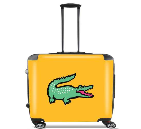  alligator crocodile lacoste for Wheeled bag cabin luggage suitcase trolley 17" laptop