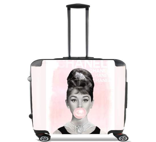  Audrey Hepburn bubblegum for Wheeled bag cabin luggage suitcase trolley 17" laptop