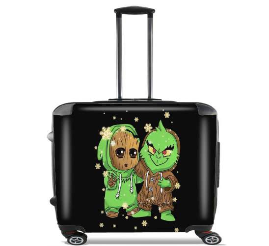  Baby Groot and Grinch Christmas for Wheeled bag cabin luggage suitcase trolley 17" laptop