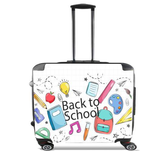  Back to school background drawing for Wheeled bag cabin luggage suitcase trolley 17" laptop