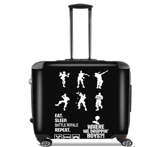  Battle Royal FN Eat Sleap Repeat Dance for Wheeled bag cabin luggage suitcase trolley 17" laptop