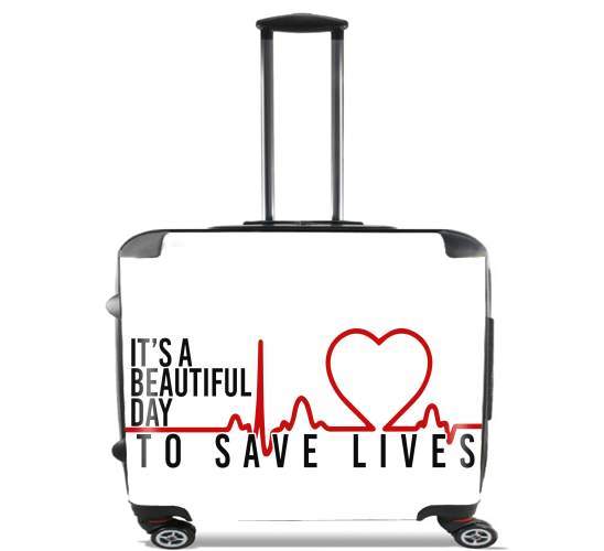  Beautiful Day to save life for Wheeled bag cabin luggage suitcase trolley 17" laptop
