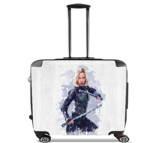  Black Widow Watercolor art for Wheeled bag cabin luggage suitcase trolley 17" laptop