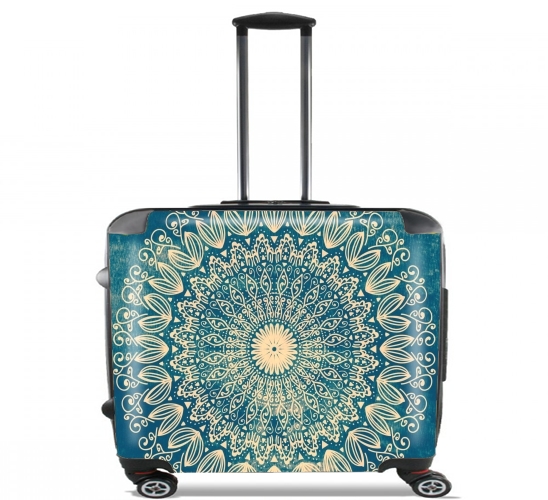  Blue Organic boho mandala for Wheeled bag cabin luggage suitcase trolley 17" laptop