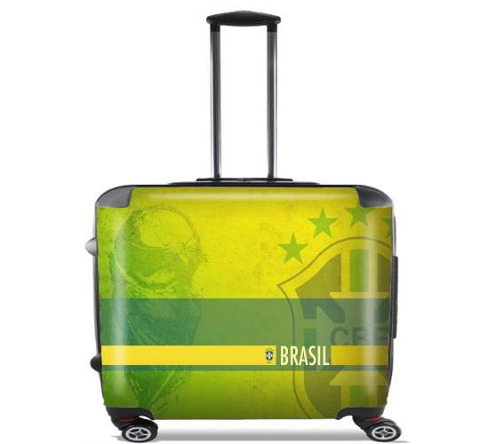  Brazil Selecao Home for Wheeled bag cabin luggage suitcase trolley 17" laptop