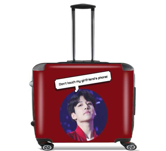  bts jungkook dont touch  girlfriend phone for Wheeled bag cabin luggage suitcase trolley 17" laptop