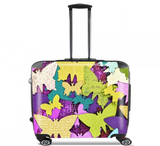 Butterflies art paper for Wheeled bag cabin luggage suitcase trolley 17" laptop