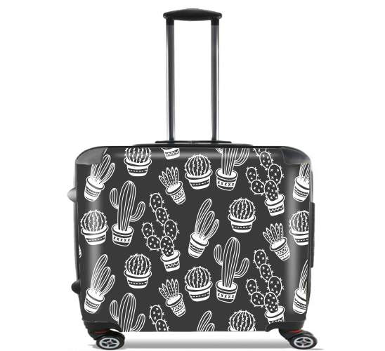  Cactus Pattern Black Vector for Wheeled bag cabin luggage suitcase trolley 17" laptop