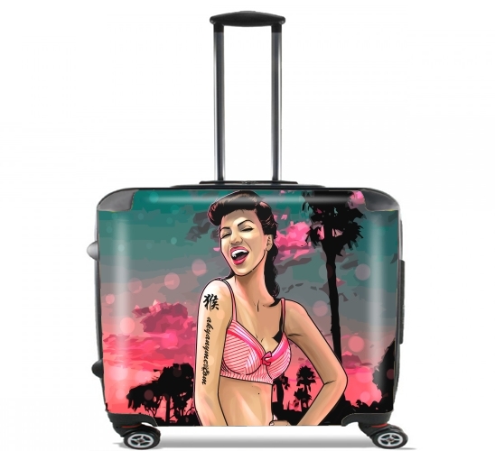  California Girl retro for Wheeled bag cabin luggage suitcase trolley 17" laptop