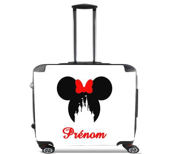  castle Minnie Face with custom name for Wheeled bag cabin luggage suitcase trolley 17" laptop