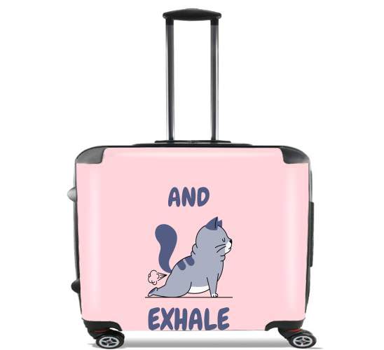  Cat Yoga Exhale for Wheeled bag cabin luggage suitcase trolley 17" laptop