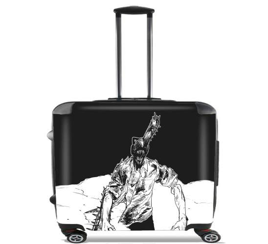  chainsaw man black and white for Wheeled bag cabin luggage suitcase trolley 17" laptop