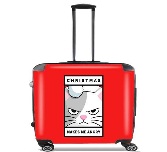  Christmas makes me Angry cat for Wheeled bag cabin luggage suitcase trolley 17" laptop