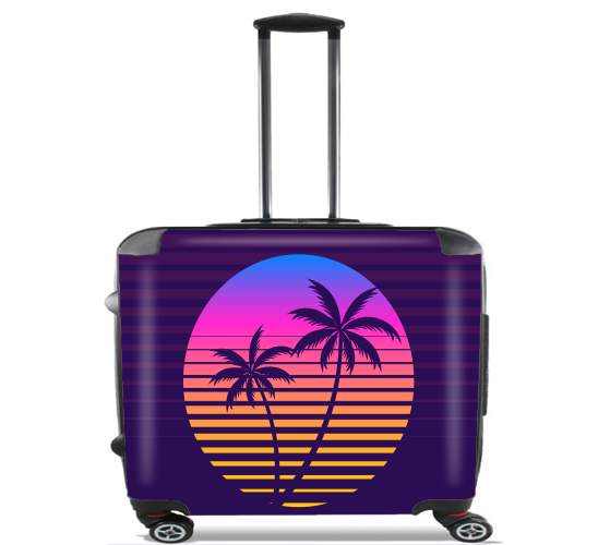  Classic retro 80s style tropical sunset for Wheeled bag cabin luggage suitcase trolley 17" laptop
