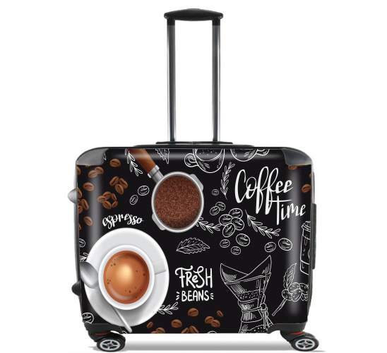  Coffee time for Wheeled bag cabin luggage suitcase trolley 17" laptop