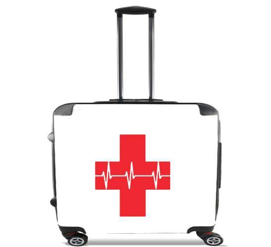  Croix de secourisme EKG Heartbeat for Wheeled bag cabin luggage suitcase trolley 17" laptop