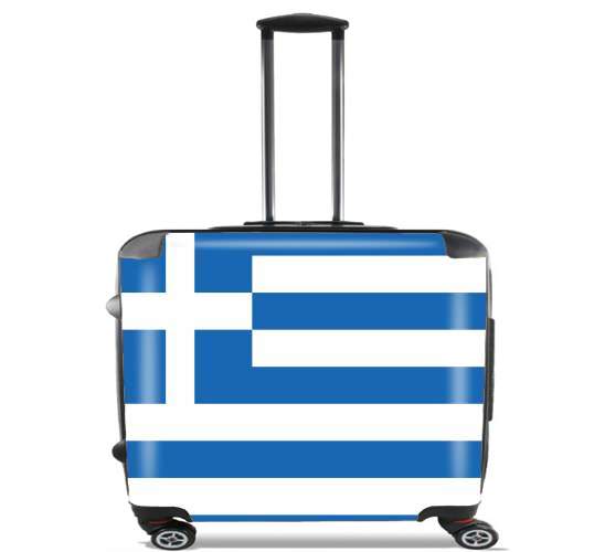 Wheeled bag cabin luggage suitcase trolley 17" laptop for Greece flag