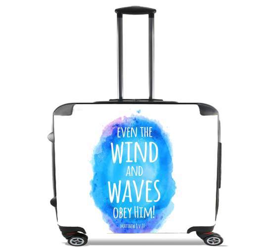  Even the wind and waves Obey him Matthew 8v27 for Wheeled bag cabin luggage suitcase trolley 17" laptop