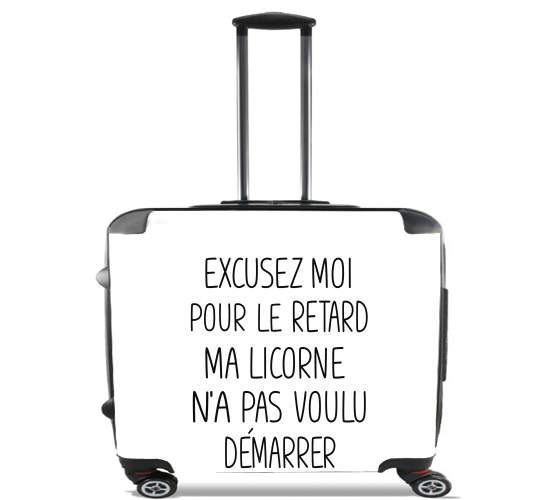  Excusez moi pour le retard ma licorne na pas voulu demarrer for Wheeled bag cabin luggage suitcase trolley 17" laptop