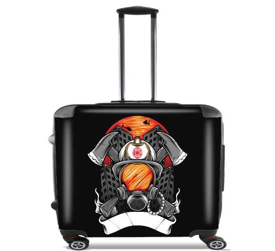  Fire Fighter Custom Text for Wheeled bag cabin luggage suitcase trolley 17" laptop