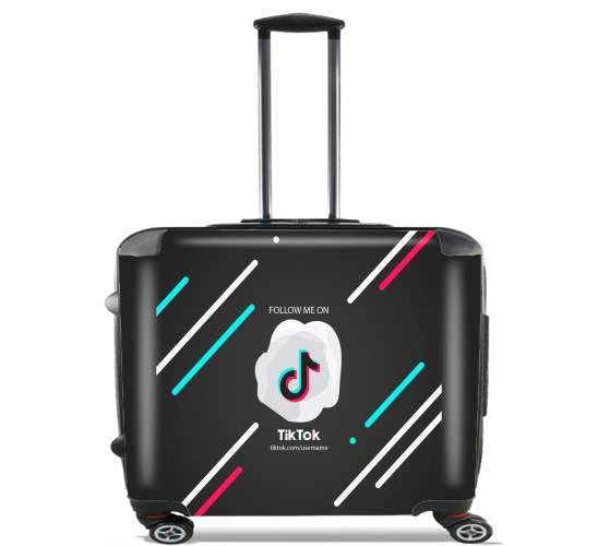 Follow me on tiktok abstract for Wheeled bag cabin luggage suitcase trolley 17" laptop