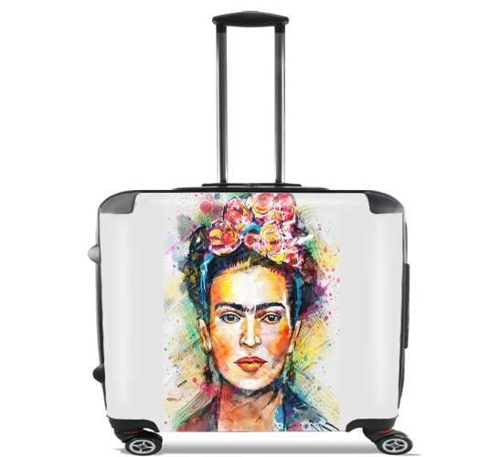 Wheeled bag cabin luggage suitcase trolley 17" laptop for Frida Kahlo