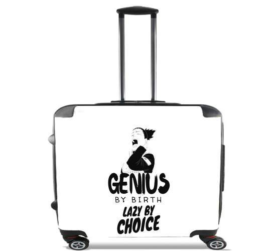  Genius by birth Lazy by Choice Shikamaru tribute for Wheeled bag cabin luggage suitcase trolley 17" laptop