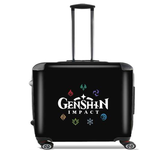  Genshin impact elements for Wheeled bag cabin luggage suitcase trolley 17" laptop
