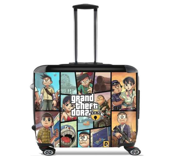  grand theft doraemon for Wheeled bag cabin luggage suitcase trolley 17" laptop