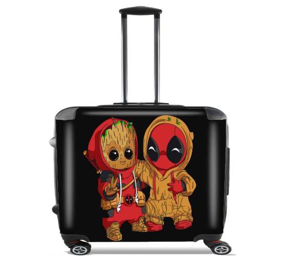  Groot x Deadpool for Wheeled bag cabin luggage suitcase trolley 17" laptop