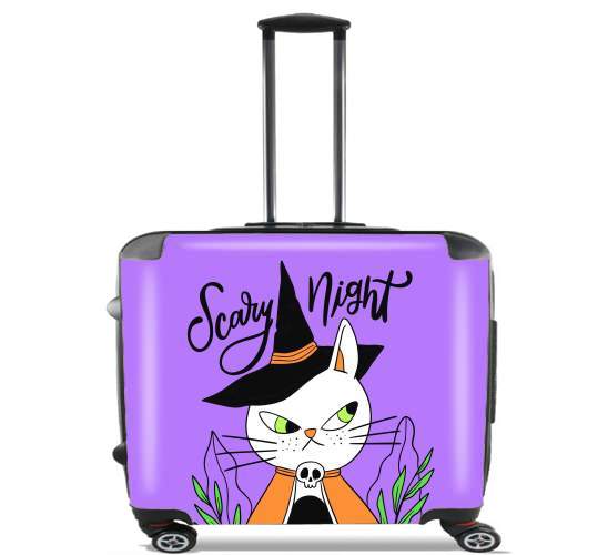  halloween cat sorcerer for Wheeled bag cabin luggage suitcase trolley 17" laptop