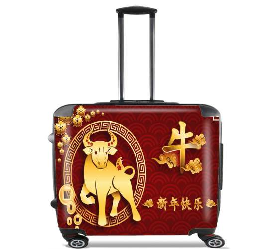  Happy The OX chinese new year  for Wheeled bag cabin luggage suitcase trolley 17" laptop