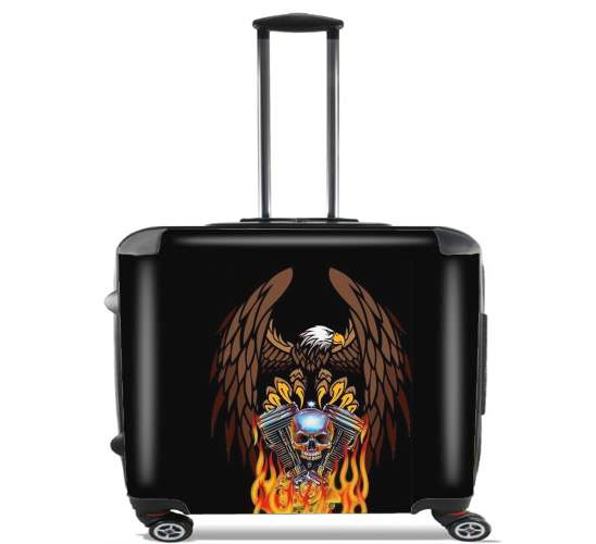  Harley Davidson Skull Engine for Wheeled bag cabin luggage suitcase trolley 17" laptop