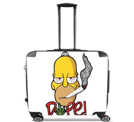  Homer Dope Weed Smoking Cannabis for Wheeled bag cabin luggage suitcase trolley 17" laptop