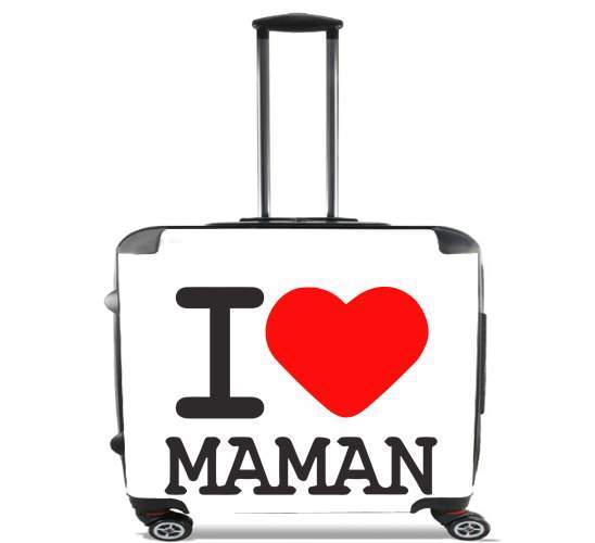  I love Maman for Wheeled bag cabin luggage suitcase trolley 17" laptop