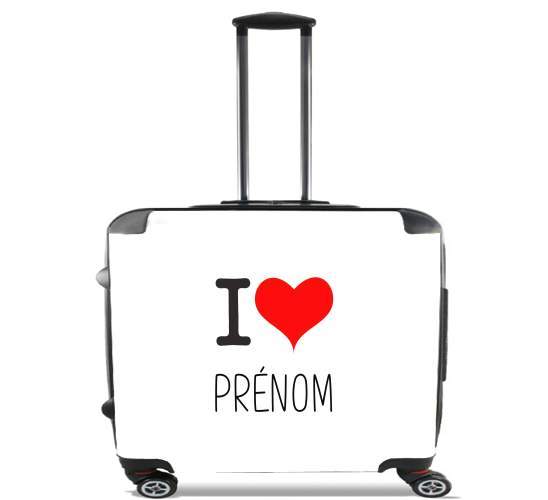  I love NAME custom for Wheeled bag cabin luggage suitcase trolley 17" laptop
