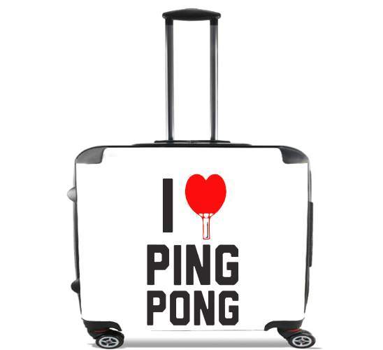  I love Ping Pong for Wheeled bag cabin luggage suitcase trolley 17" laptop