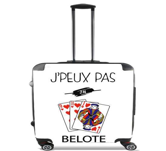  je peux pas j'ai belote for Wheeled bag cabin luggage suitcase trolley 17" laptop