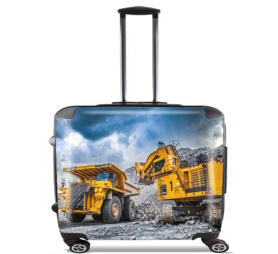  komatsu construction for Wheeled bag cabin luggage suitcase trolley 17" laptop
